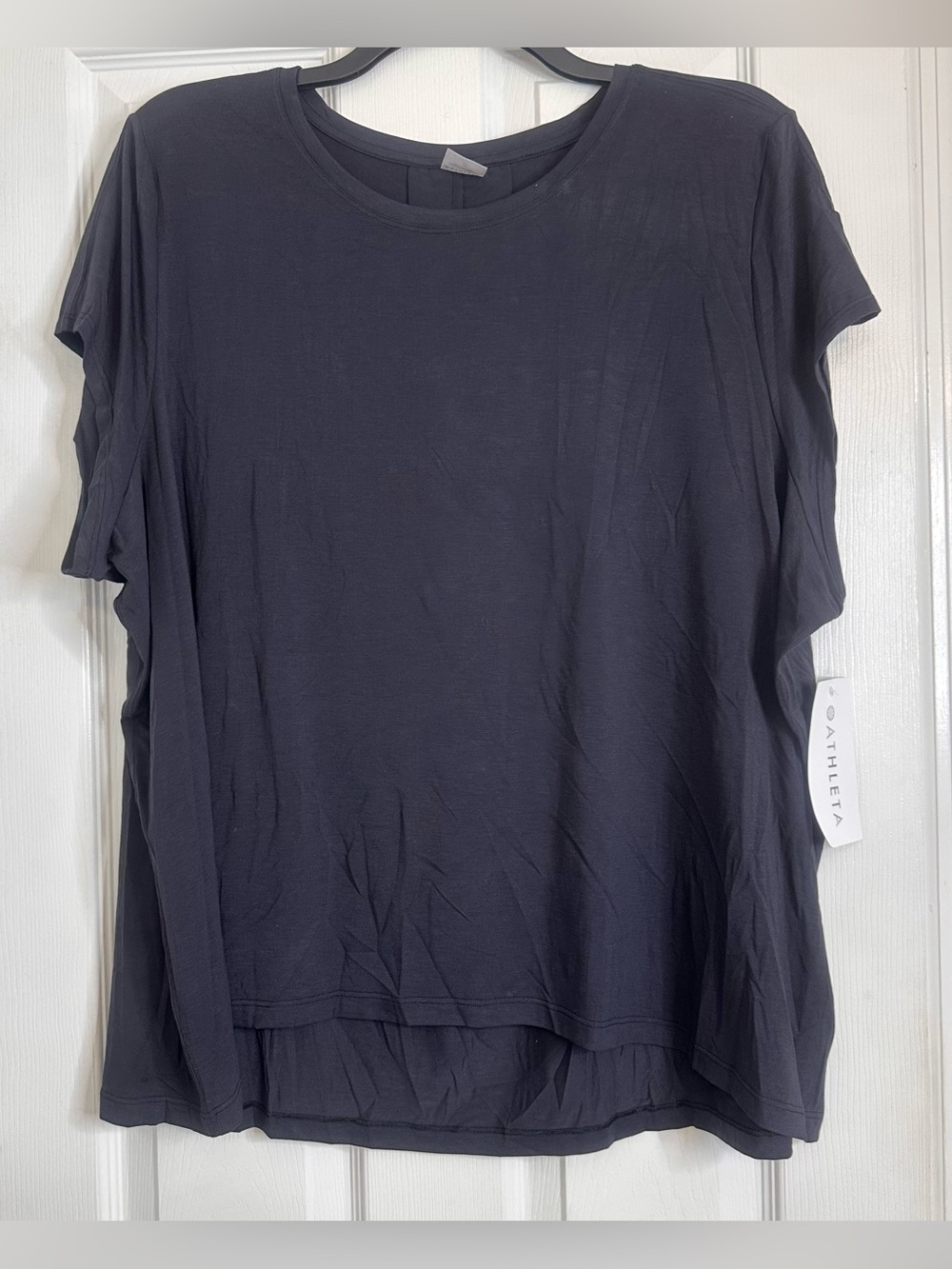 Athleta Black Short Sleeve Crewneck Tee — Relaxed Fit Women’s Size 2x NWT